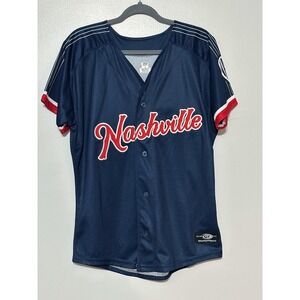 OT Sports Nashville Sounds MiLB Men's Jersey Size Small Navy Sebi 10